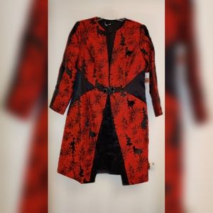 Jacquard knee length jacket dress